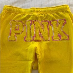 Victoria’s Secret Pink Embroidered Yellow Jogger